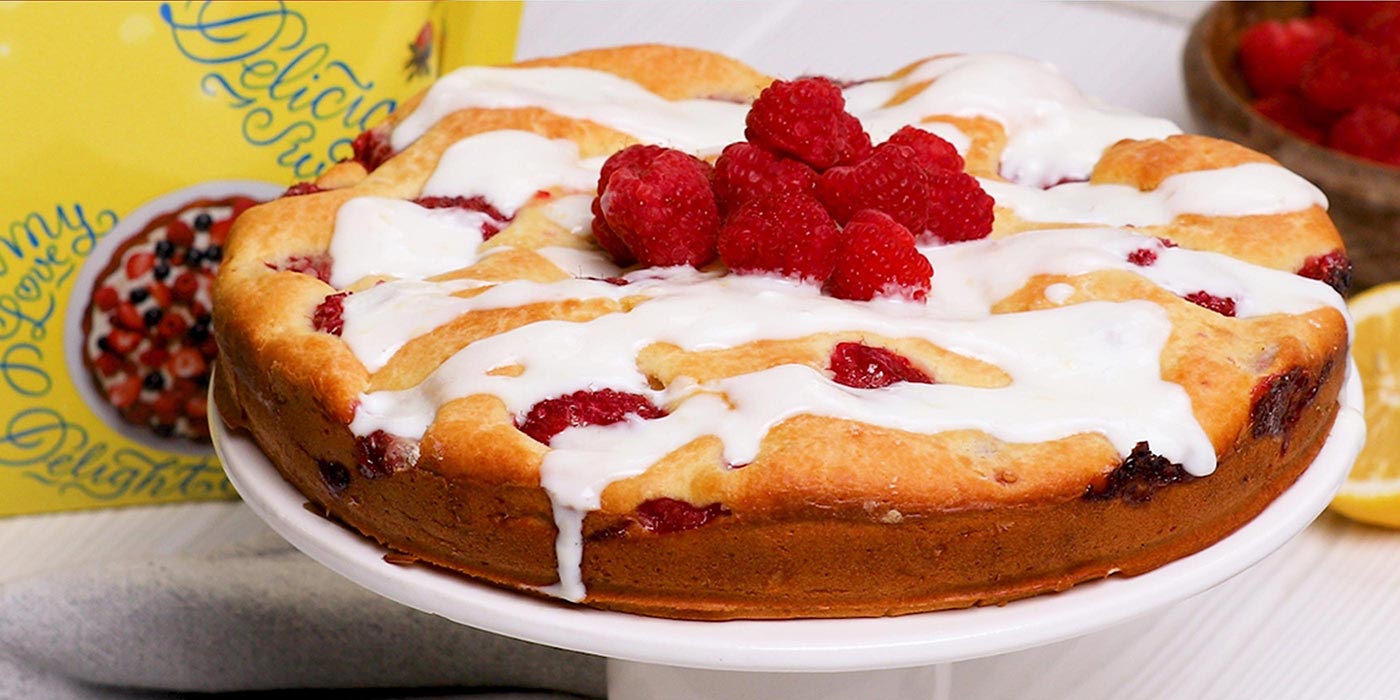 Raspberry Yogurt Cake with Lemon Glaze Recipe Zero Calorie Sweetener