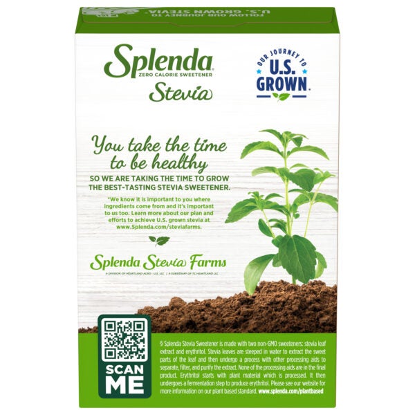 Splenda Stevia Sweetener Packets - Back