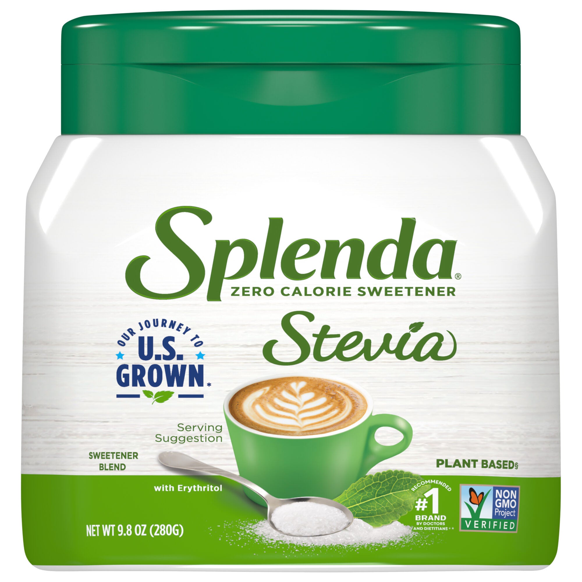 Splenda Stevia Sweetener 9.8oz Jar- Front