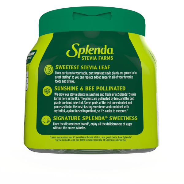 Splenda U.S. Grown Stevia Small Jar - Back