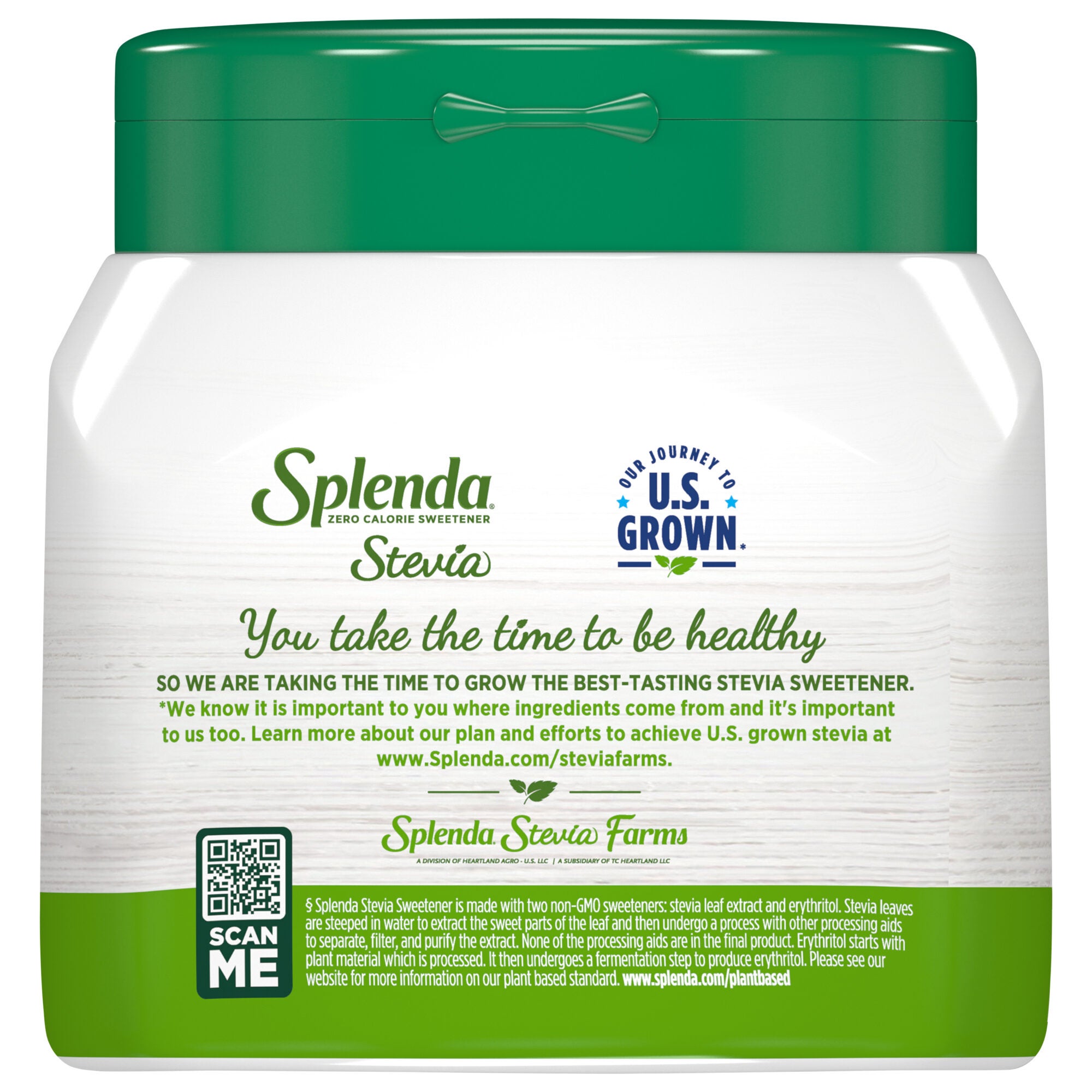 Splenda Stevia Sweetener 9.8oz Jar- Back