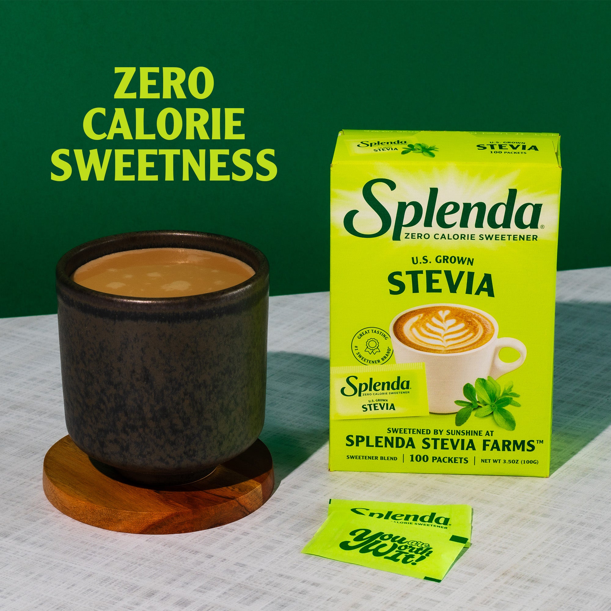 Splenda Stevia Cultivada en EE. UU., en sobrecitos - Dulzura sin calorías