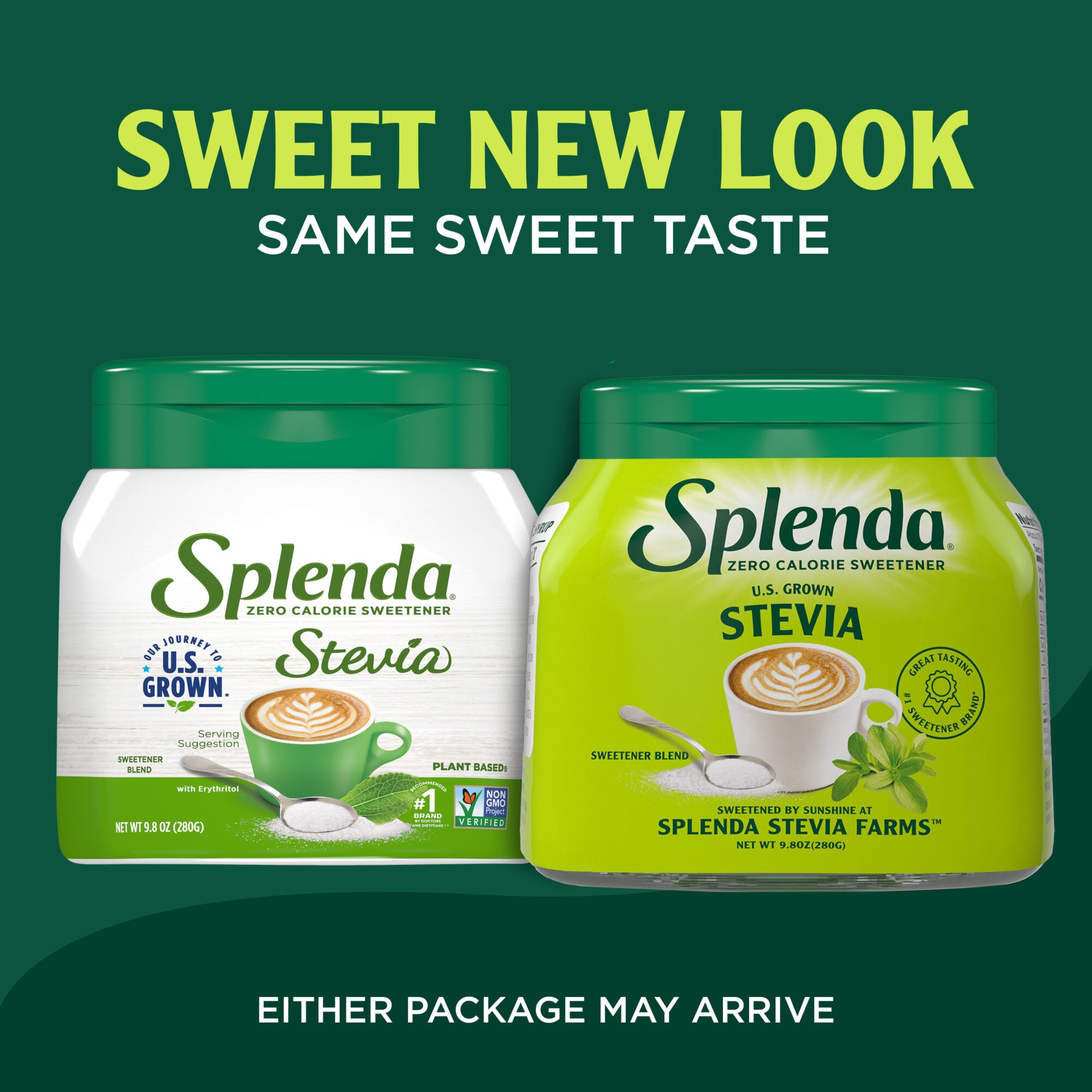 Splenda Stevia Cultivada en EE. UU., frasco pequeño - La misma dulzura