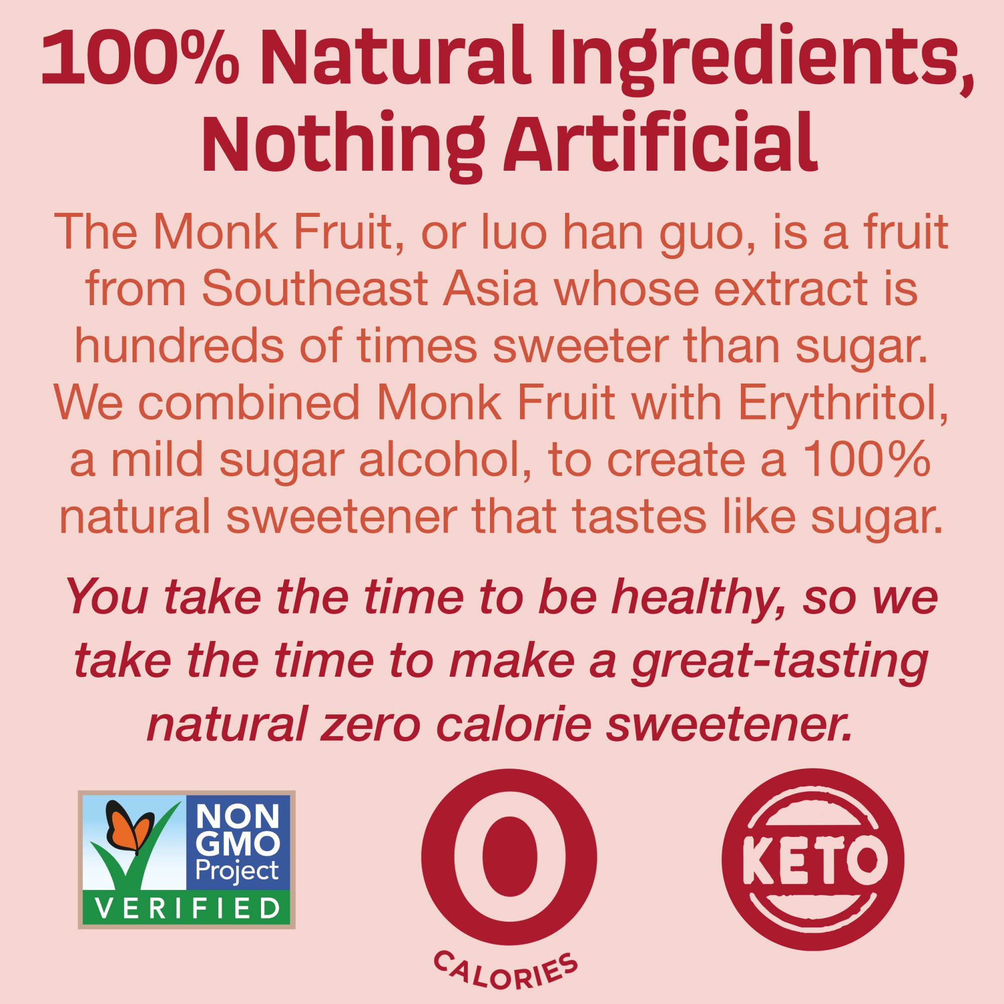 Splenda Monk Fruit Sweetener 9.8oz Jar - 100% Natural Ingredients - Keto - Non GMO
