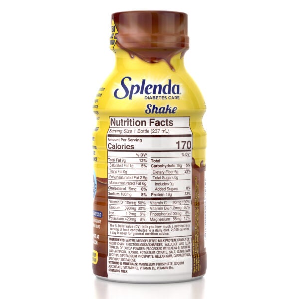 Splenda® Milk Chocolate Diabetes Care Shakes - Back