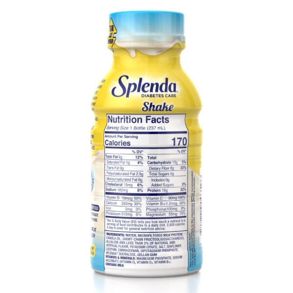 Splenda® French Vanilla Diabetes Care Shakes - Back