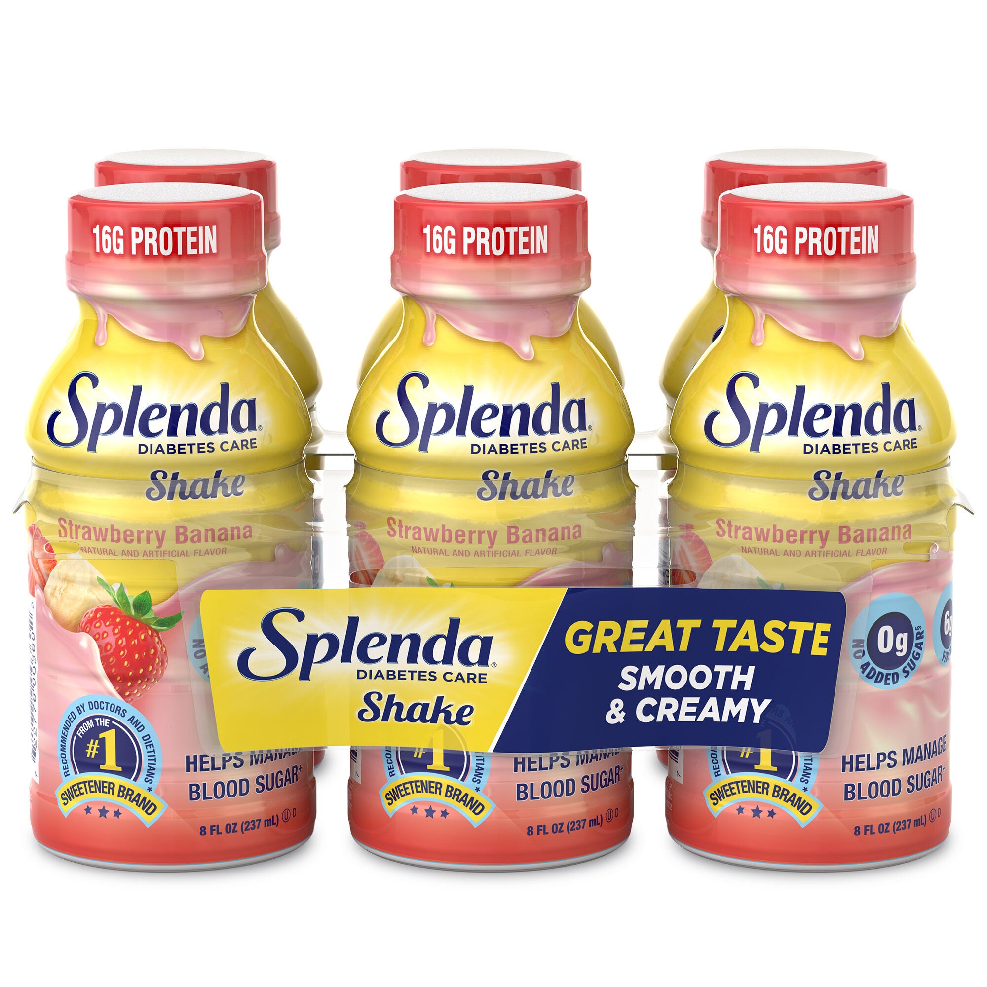 Splenda® Batidos para Diabéticos, sabor Banana y Fresa - Paquete de 6 unidades