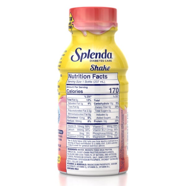 Splenda® Strawberry Banana Diabetes Care Shakes - Back