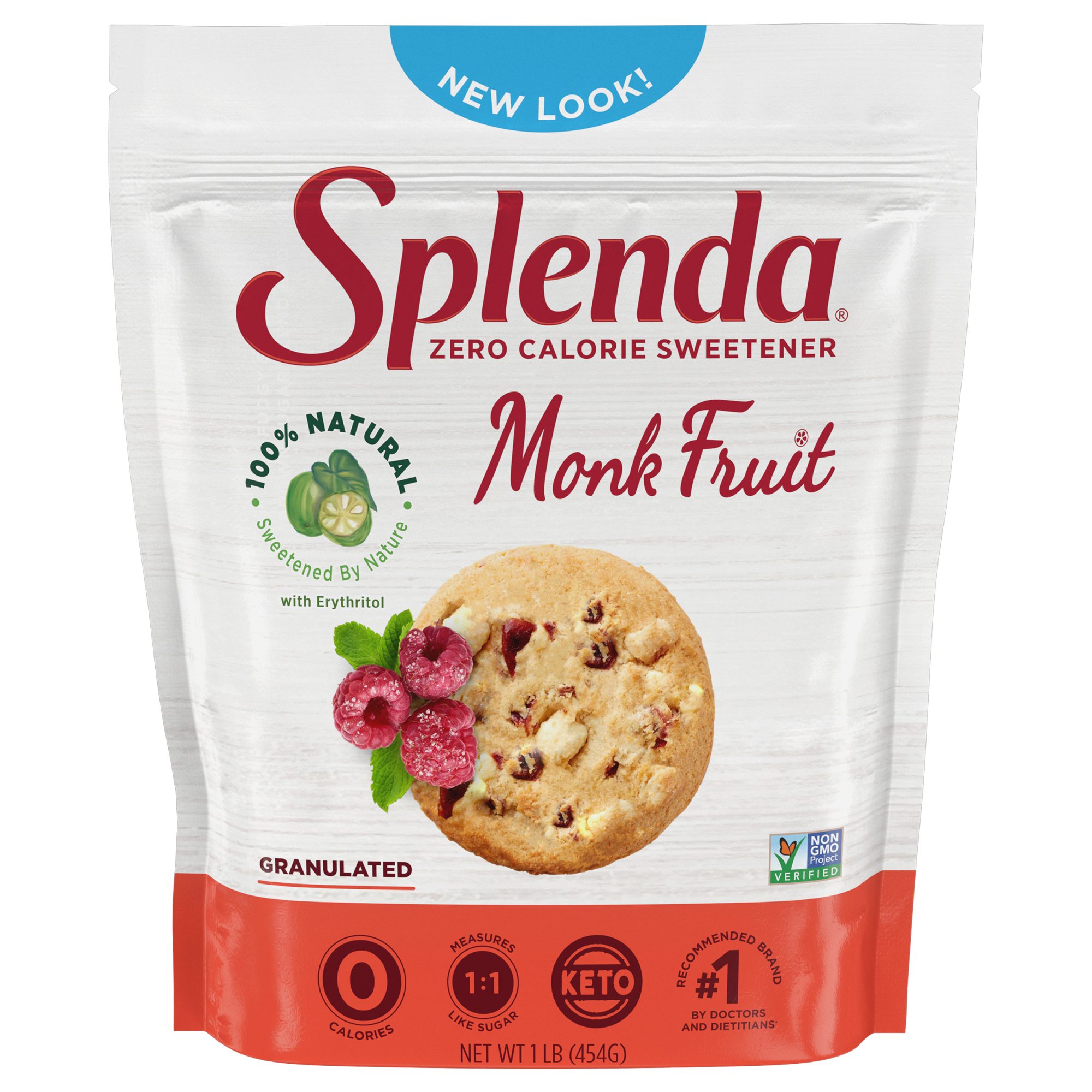 Splenda Monk Fruit Sweetener 1 lb Pouch - Front