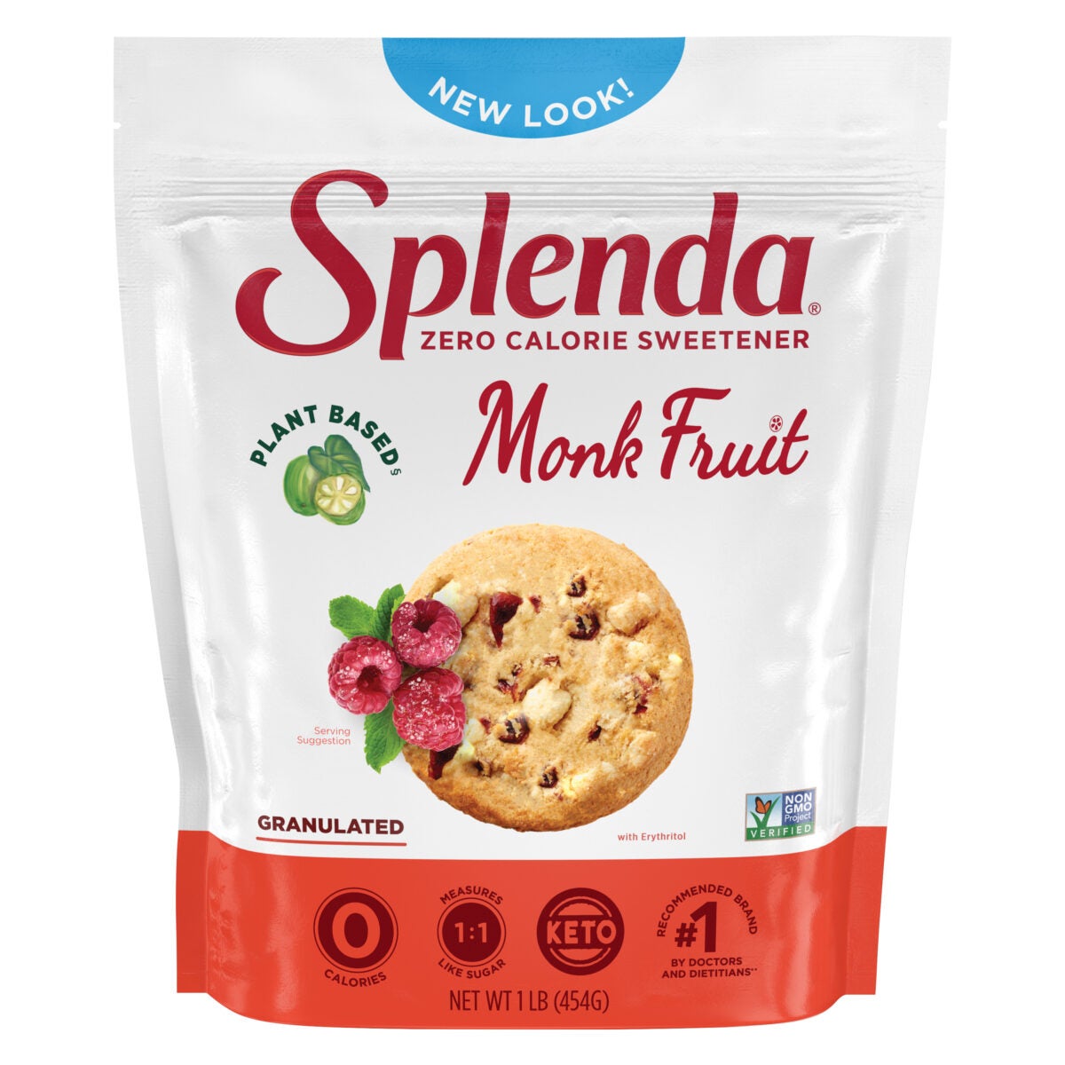 Splenda Monk Fruit Sweetener 1 lb Pouch - Front