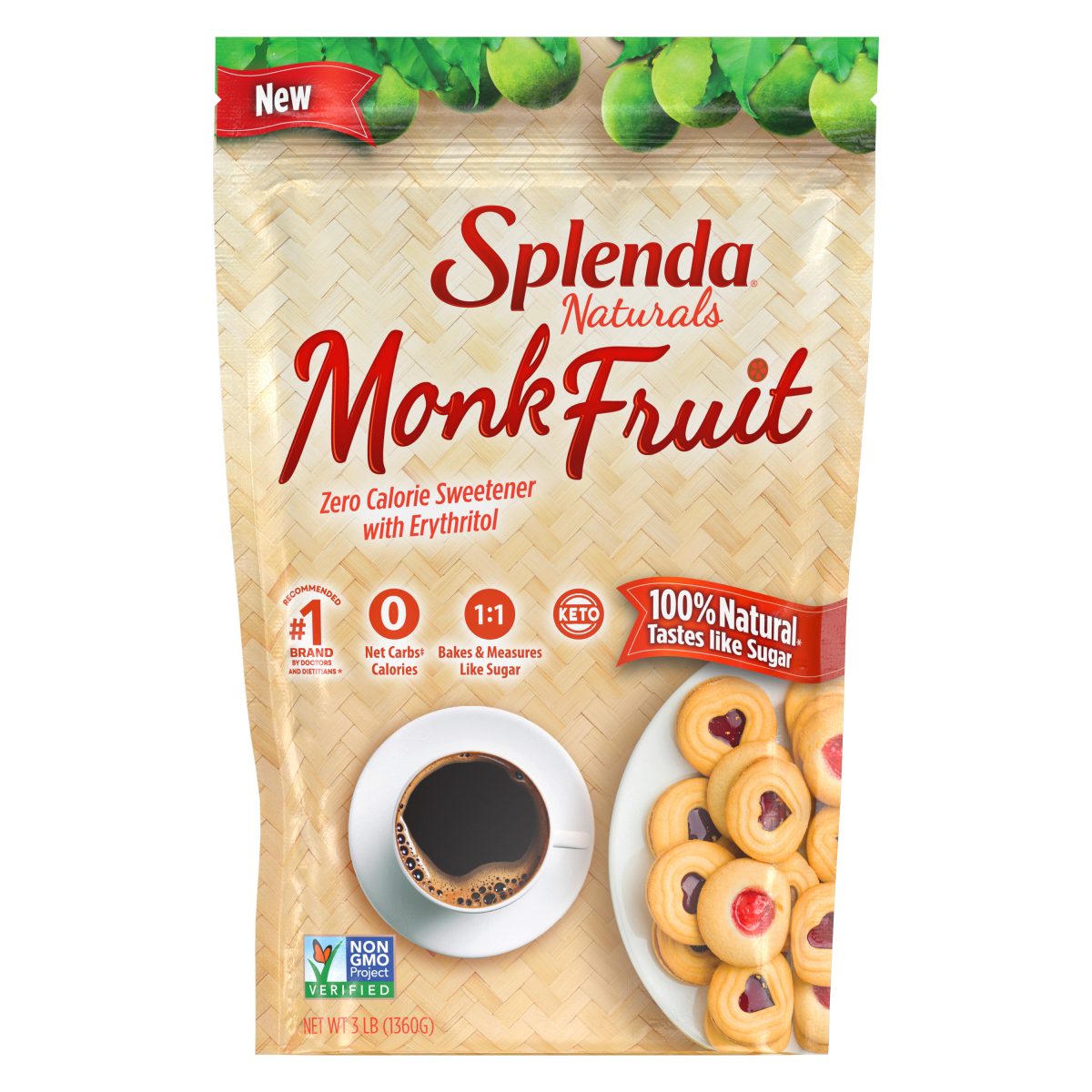 Splenda® Monk Fruit Granulated Sweetener 6/48oz Bags