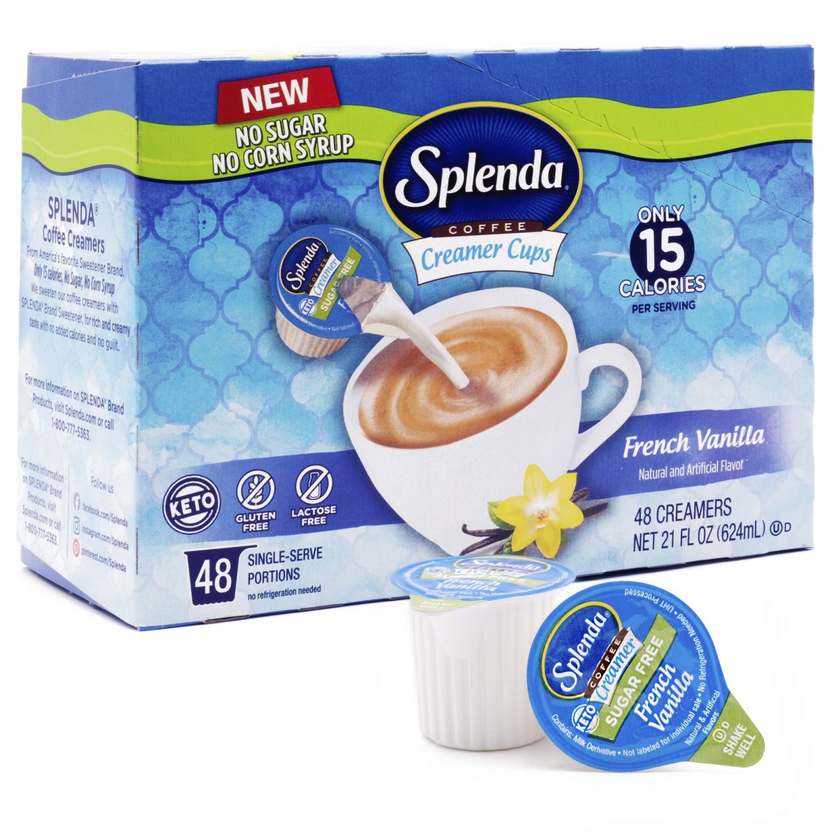 Splenda® Crema para Café sabor Vainilla Francesa en taza