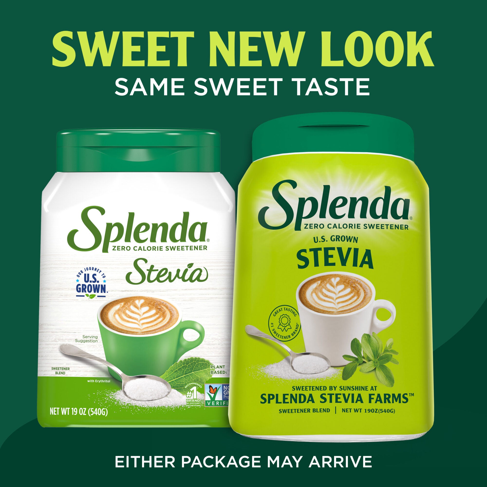Splenda Stevia Cultivada en EE. UU., frasco grande - El mismo sabor dulce