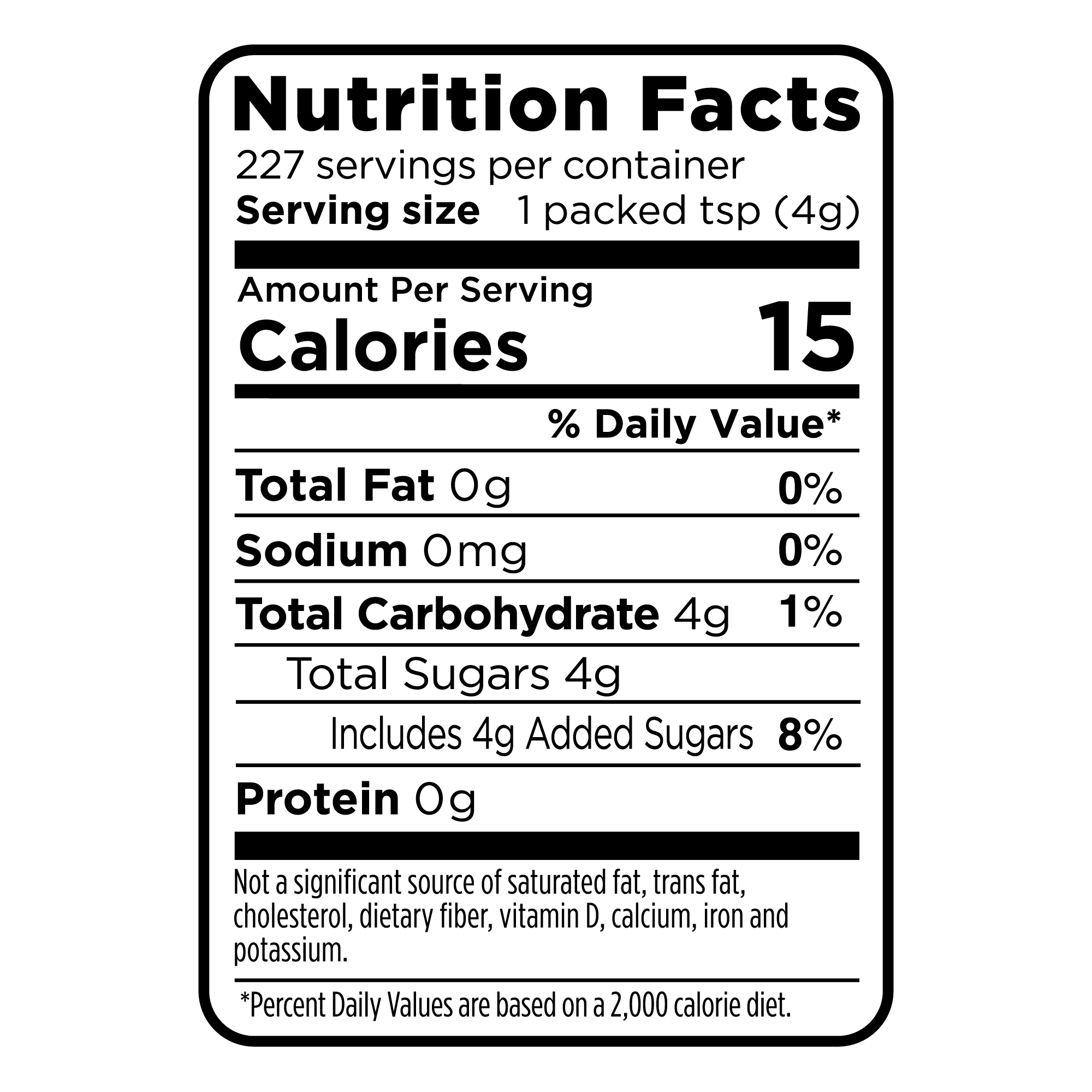 Splenda® Sugar Blend 4/2 lb Bags Nutrition