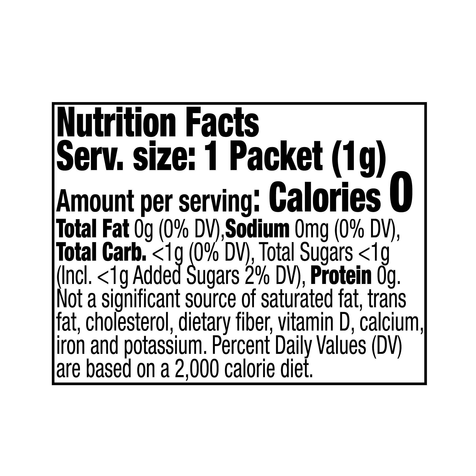Splenda® Sweetener Packets - Nutrition