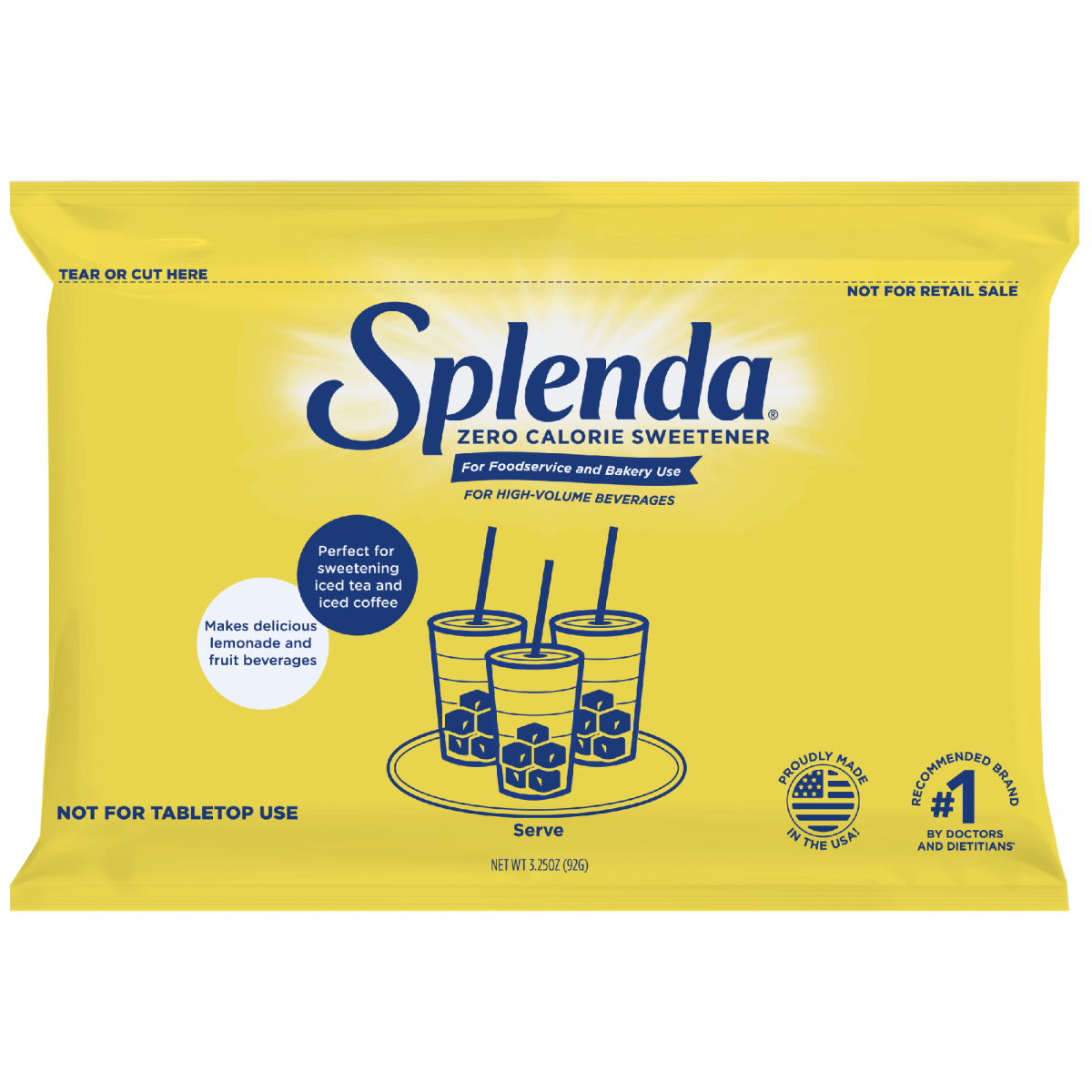 SPLENDA® endulzante granulado para bebidas de alto volumen, bolsas de 24/3.25 oz