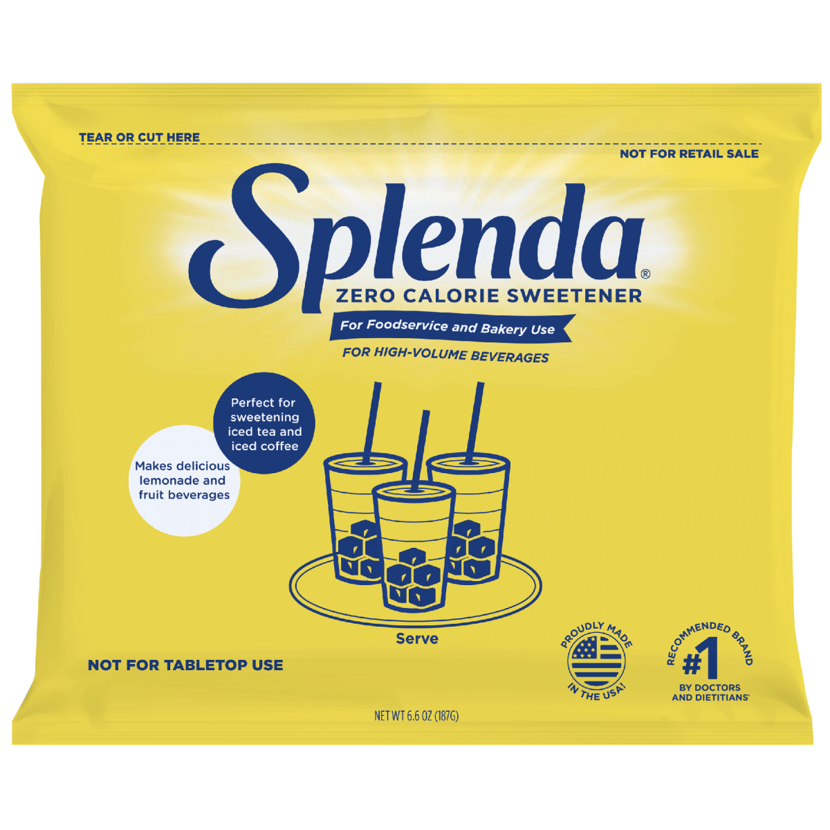 SPLENDA® endulzante granulado para bebidas de alto volumen, bolsas de 12/6.6 oz