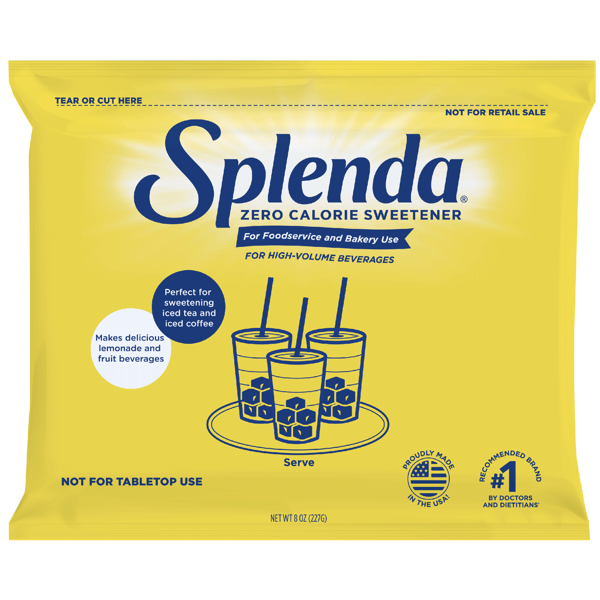 SPLENDA® endulzante granulado para bebidas de alto volumen en bolsas de 12/8oz
