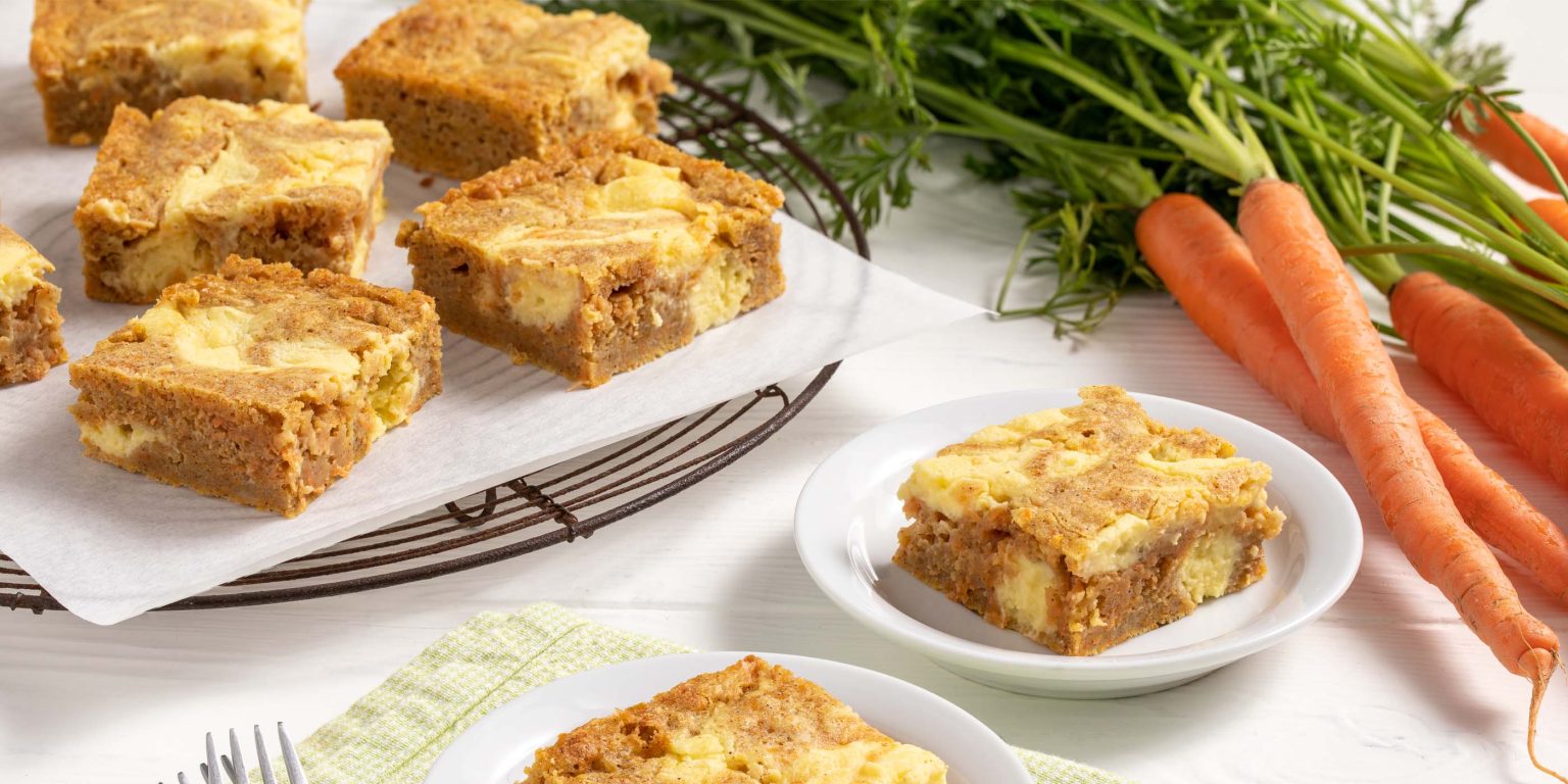 Carrot Cake Blondies with Cream Cheese Swirl Splenda®