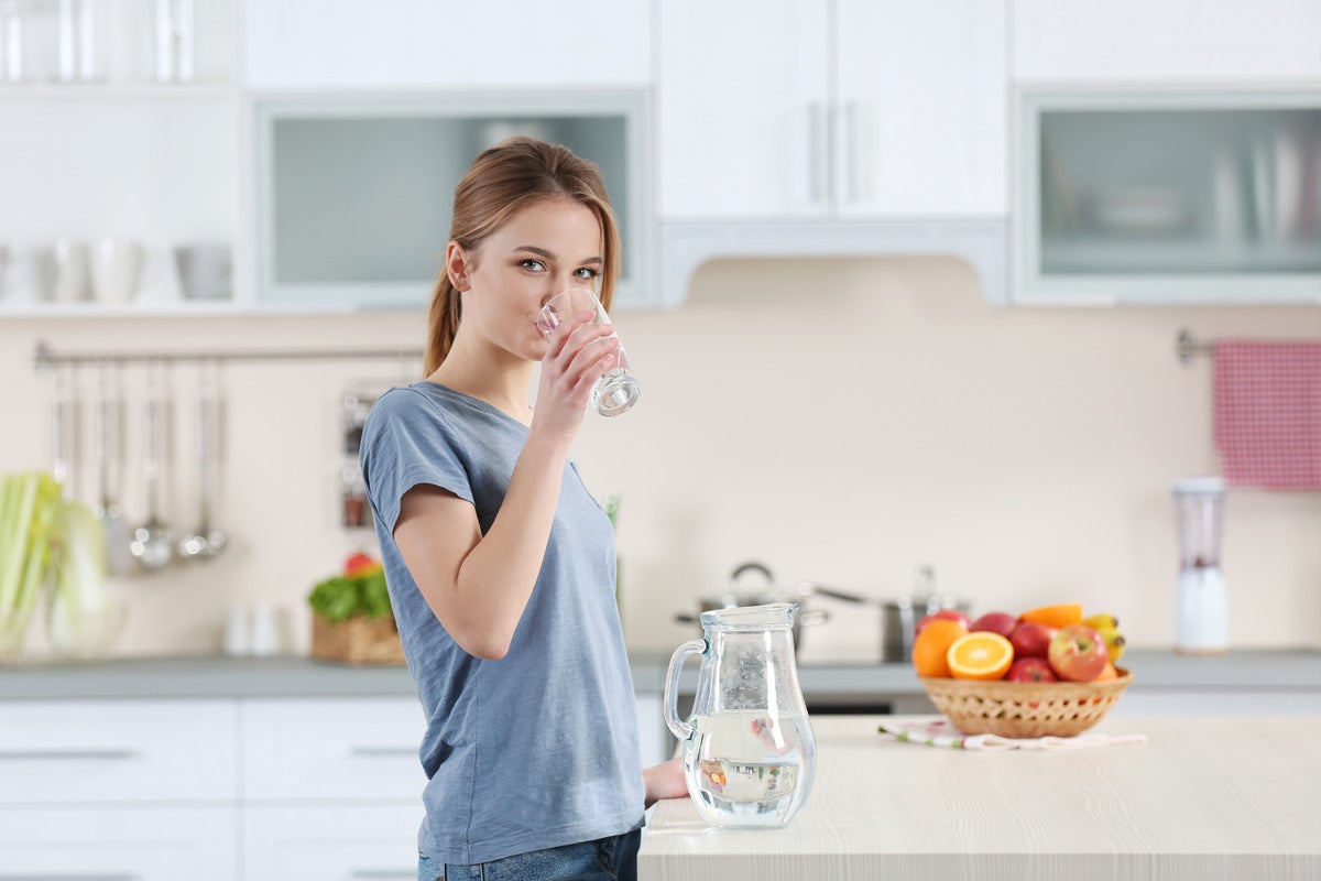 Woman drinking water