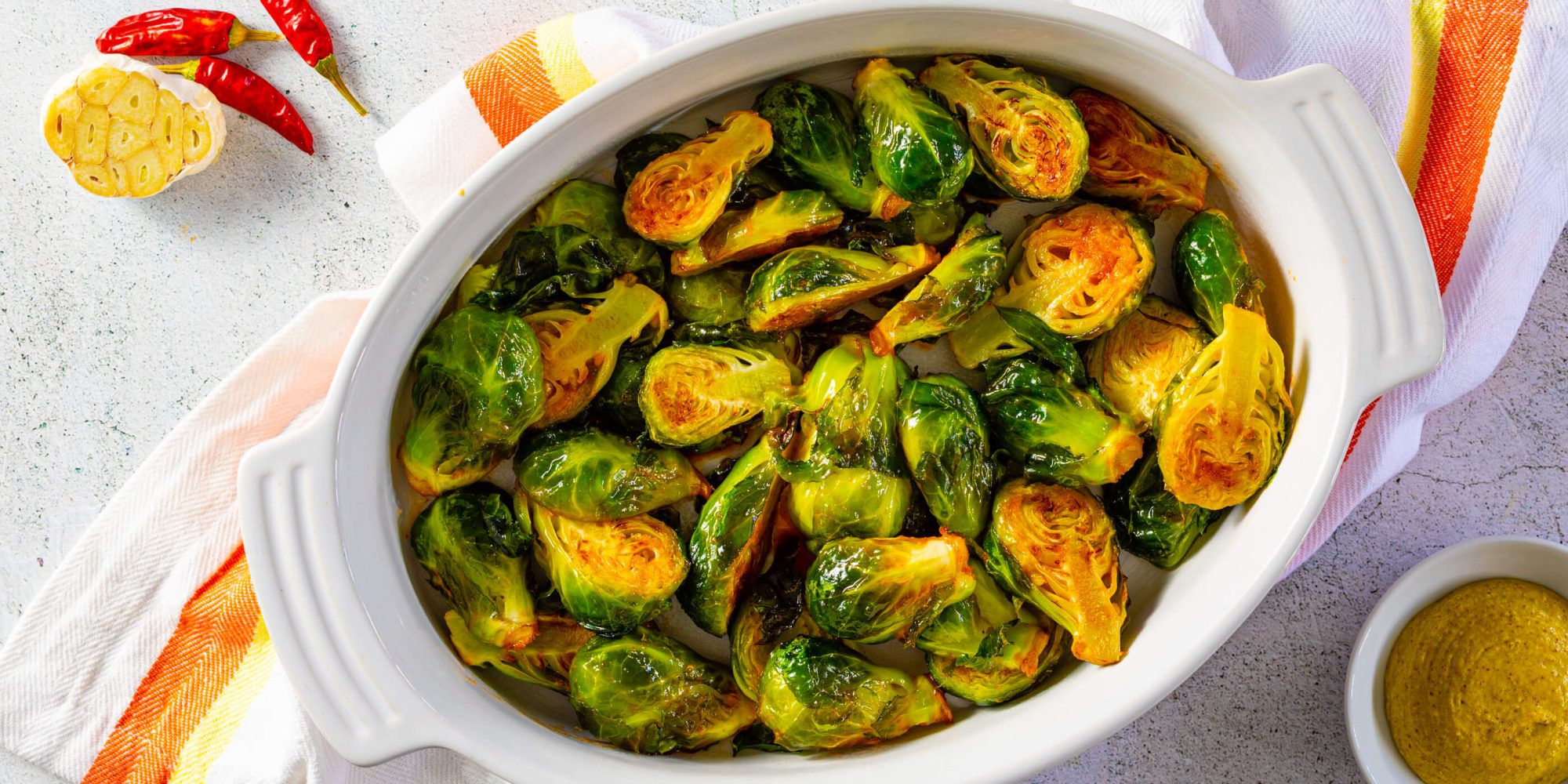 Sweet Sriracha Roasted Brussels Sprouts