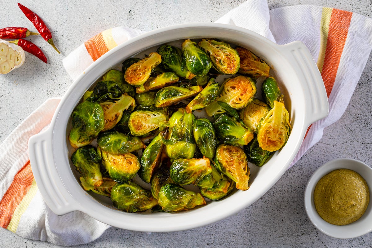 Sweet Sriracha Brussels Sprouts made with Splenda Monk Fruit