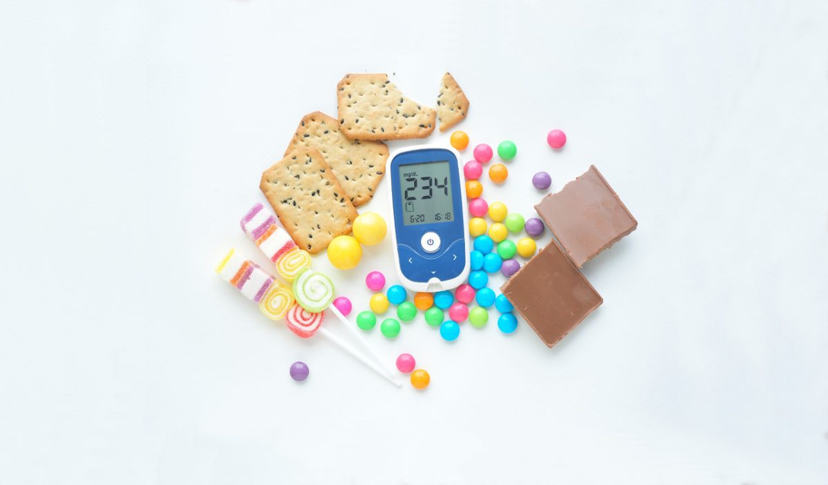 Sugary candy and blood sugar monitor