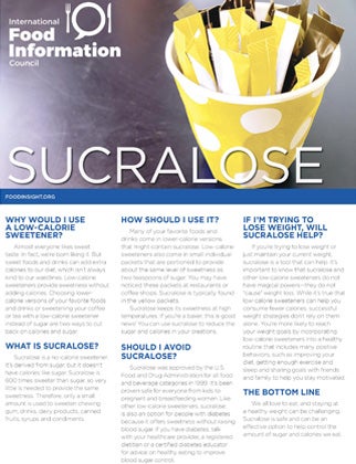 Sucralose Sweeteners IFIC Fact Sheet