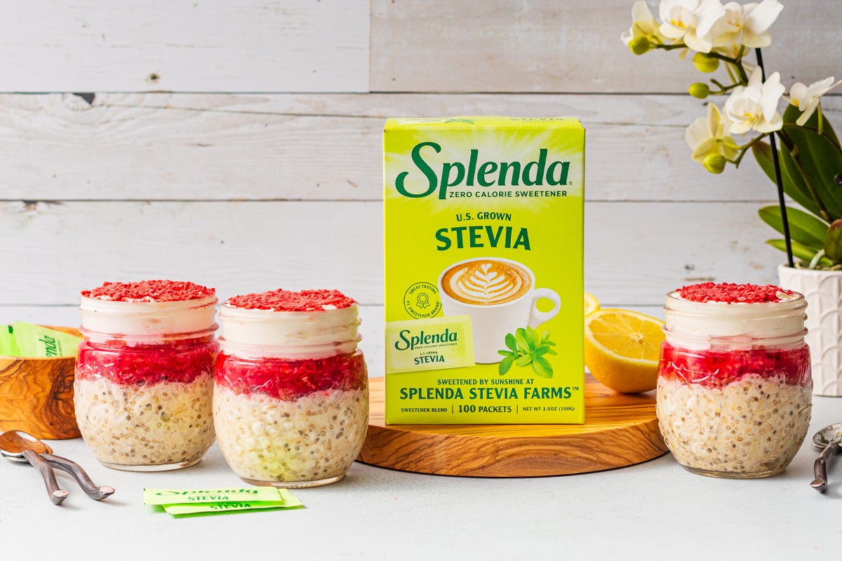 Lemon Raspberry Overnight Oats made with Splenda Stevia