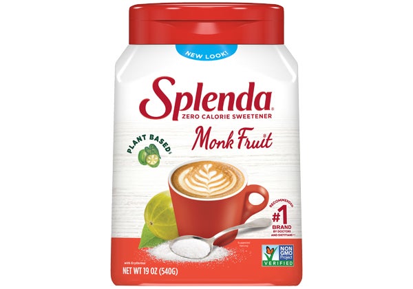 Endulzante Splenda con fruta del monje en frasco