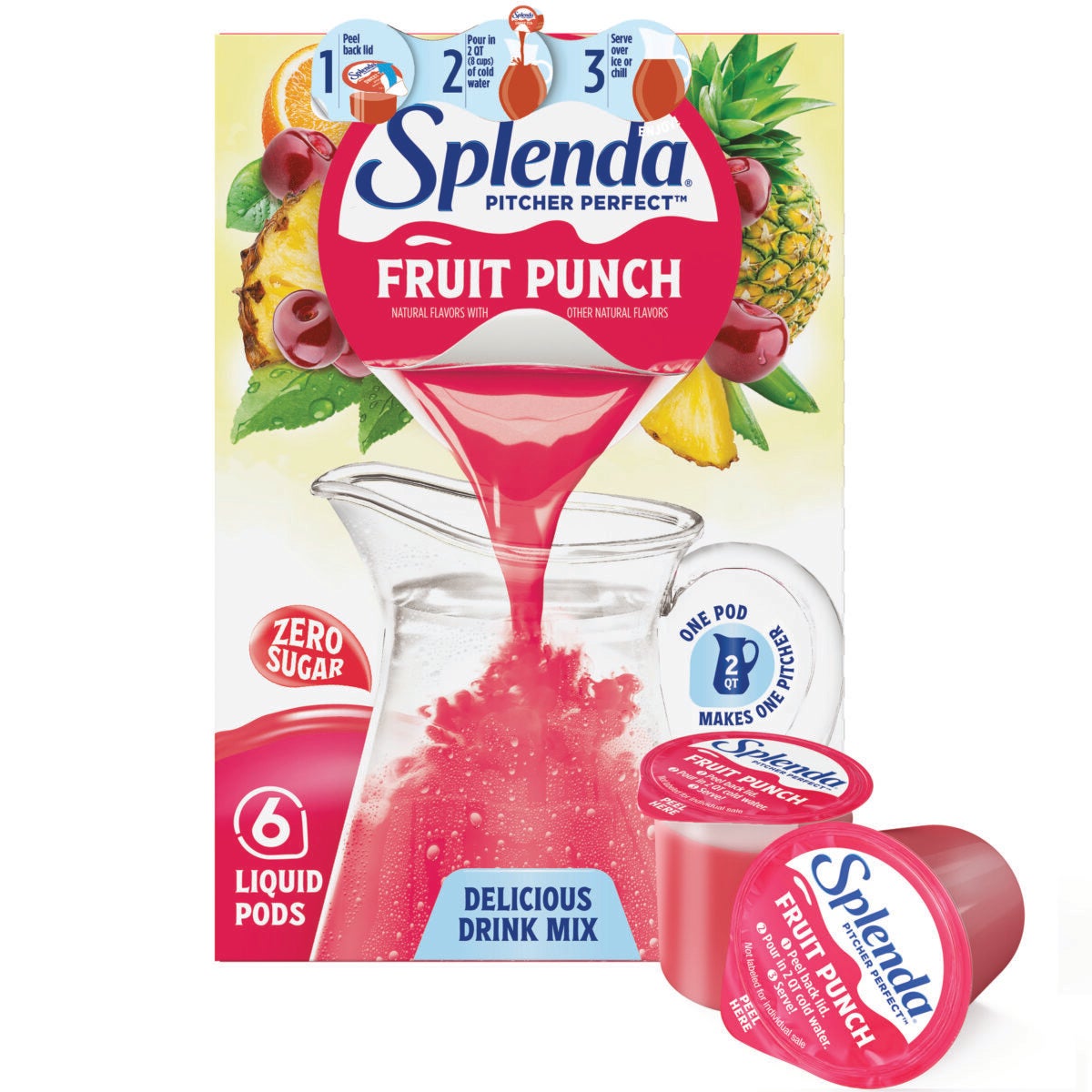 Splenda Pitcher Perfect Fruit Punch Zero Sugar Drink Mix – Front