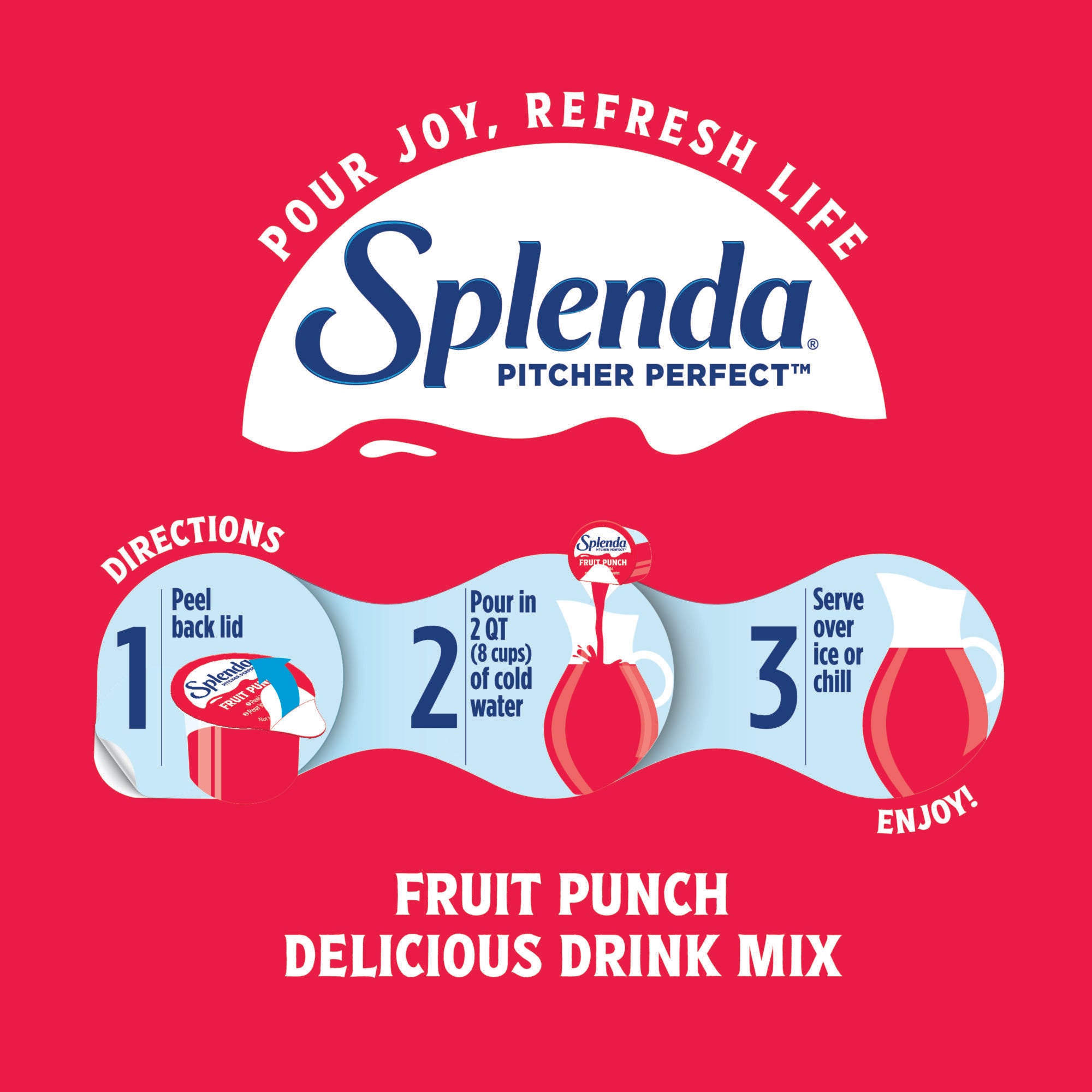 Splenda Pitcher Perfect Fruit Punch Zero Sugar Drink Mix – Instructions