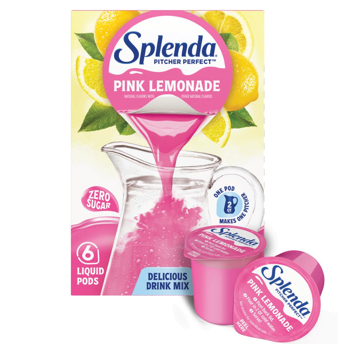 Splenda Pitcher Perfect Pink Lemonade Zero Sugar Drink Mix – Front