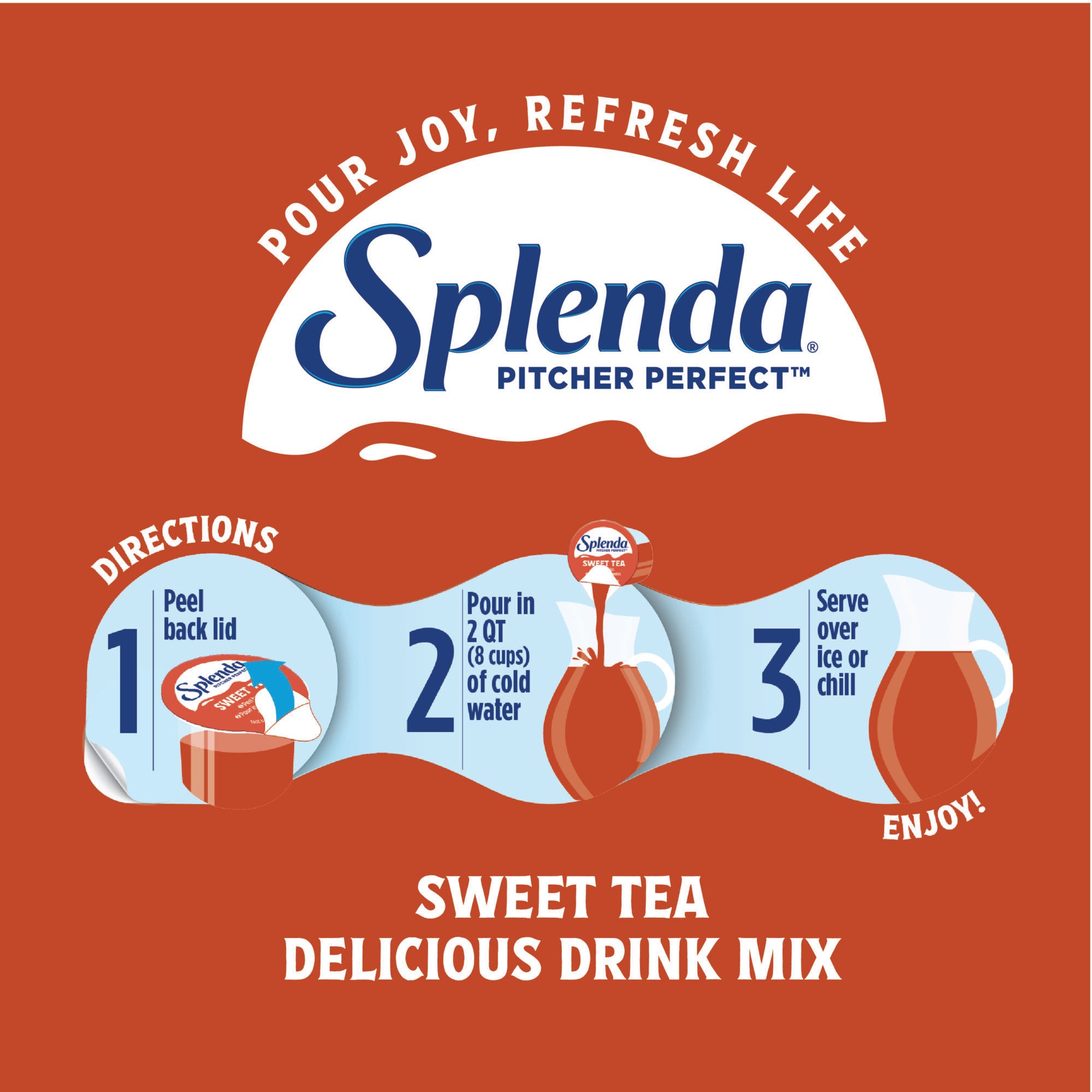 Splenda Pitcher Perfect Sweet Tea Zero Sugar Drink Mix – Instructions