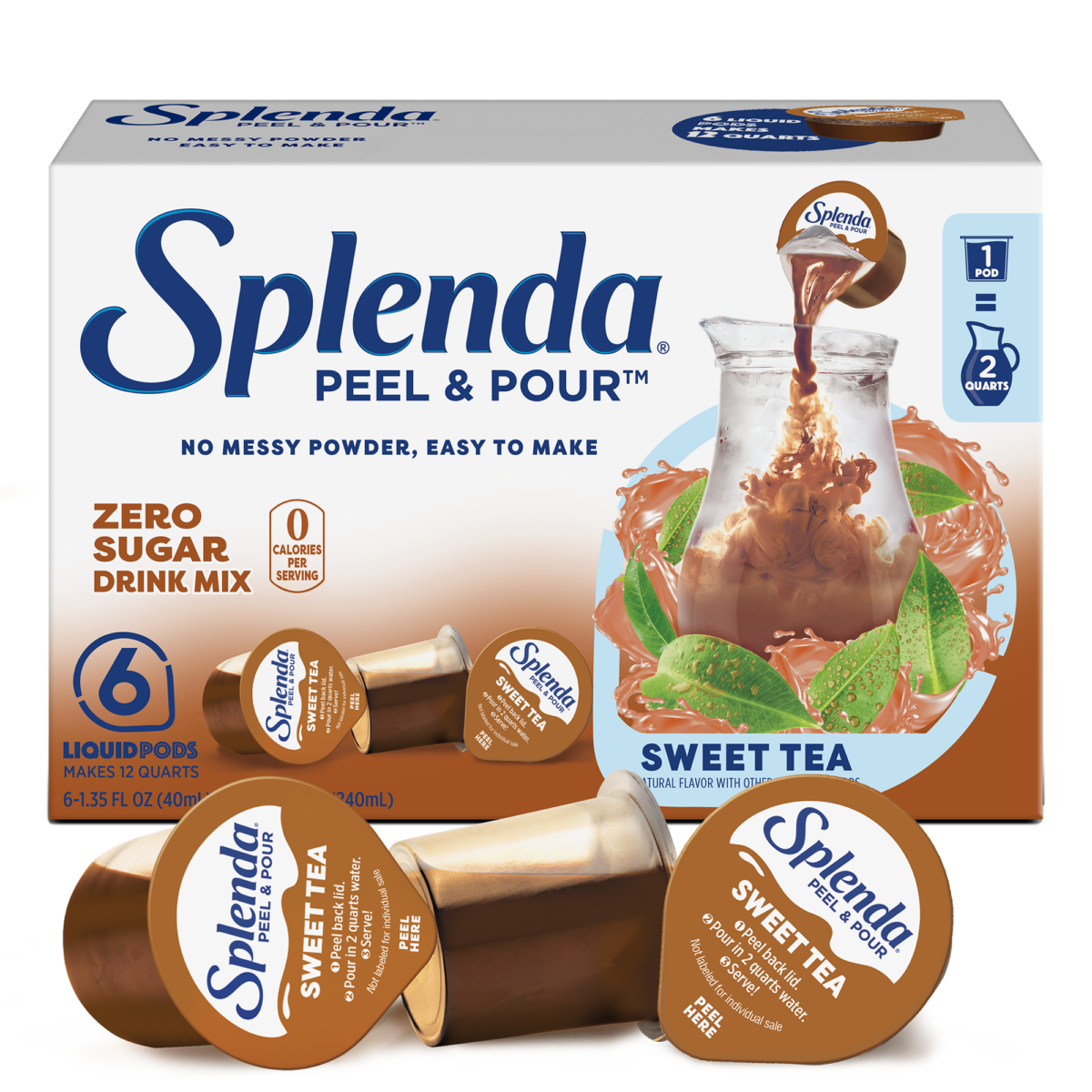 Splenda Peel & Pour Sweet Tea Zero Sugar Drink Mix – Front