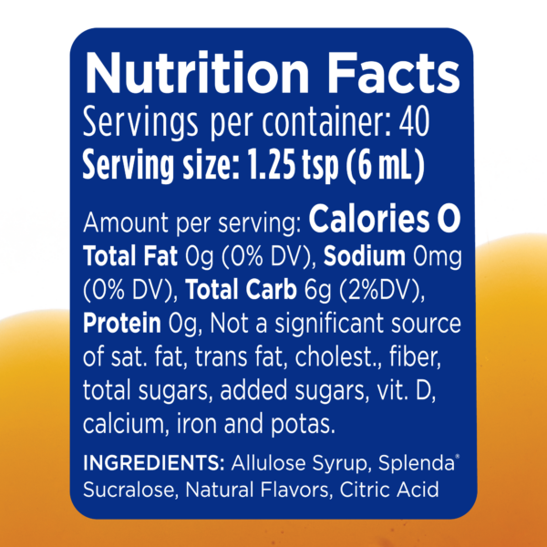 Splenda Multi-Use Syrup Nutrition Facts