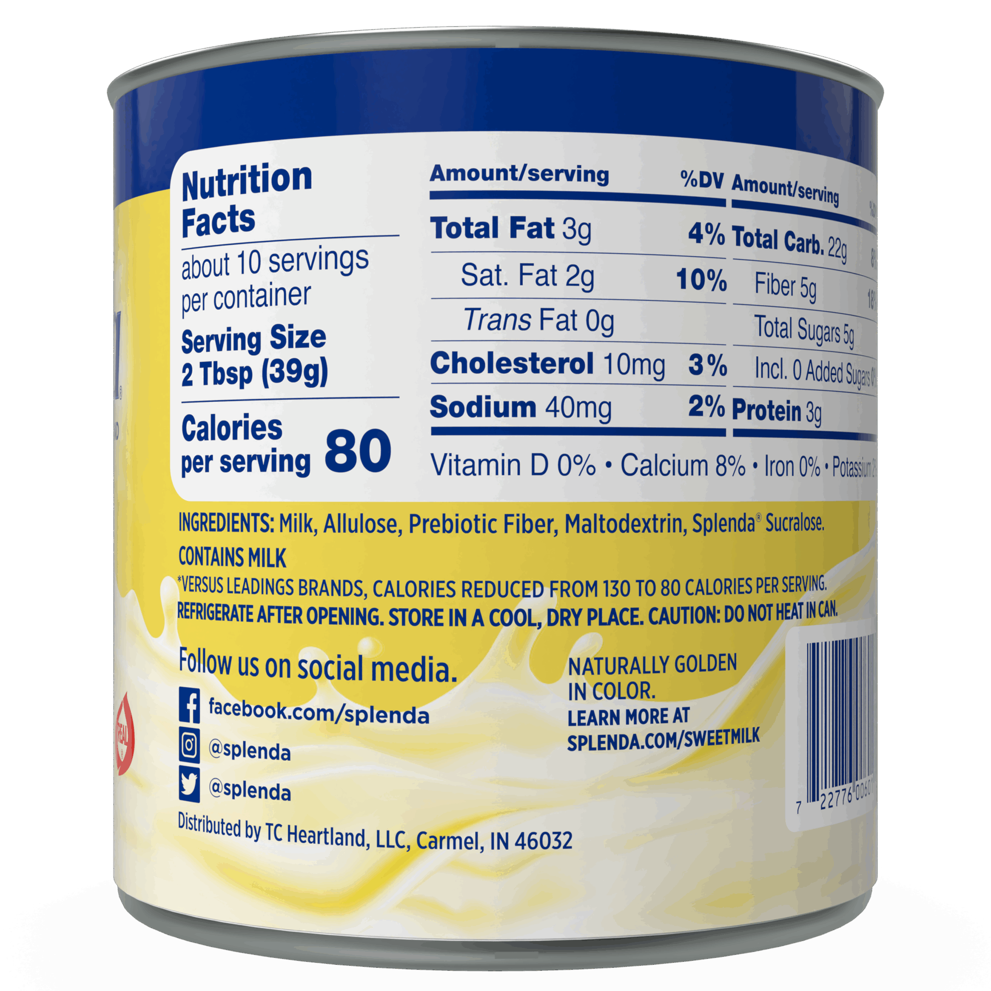 Splenda Sweetened Condensed Milk - Nutrition & Ingredients