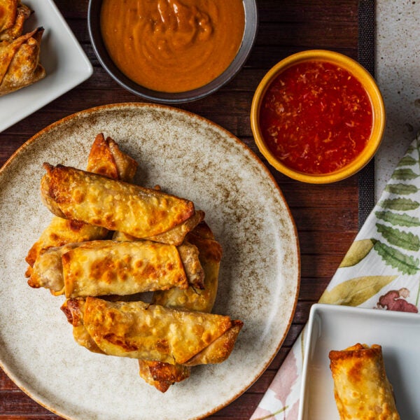 Air-Fryer Thai Spring Rolls with Sweet Chili Sauce