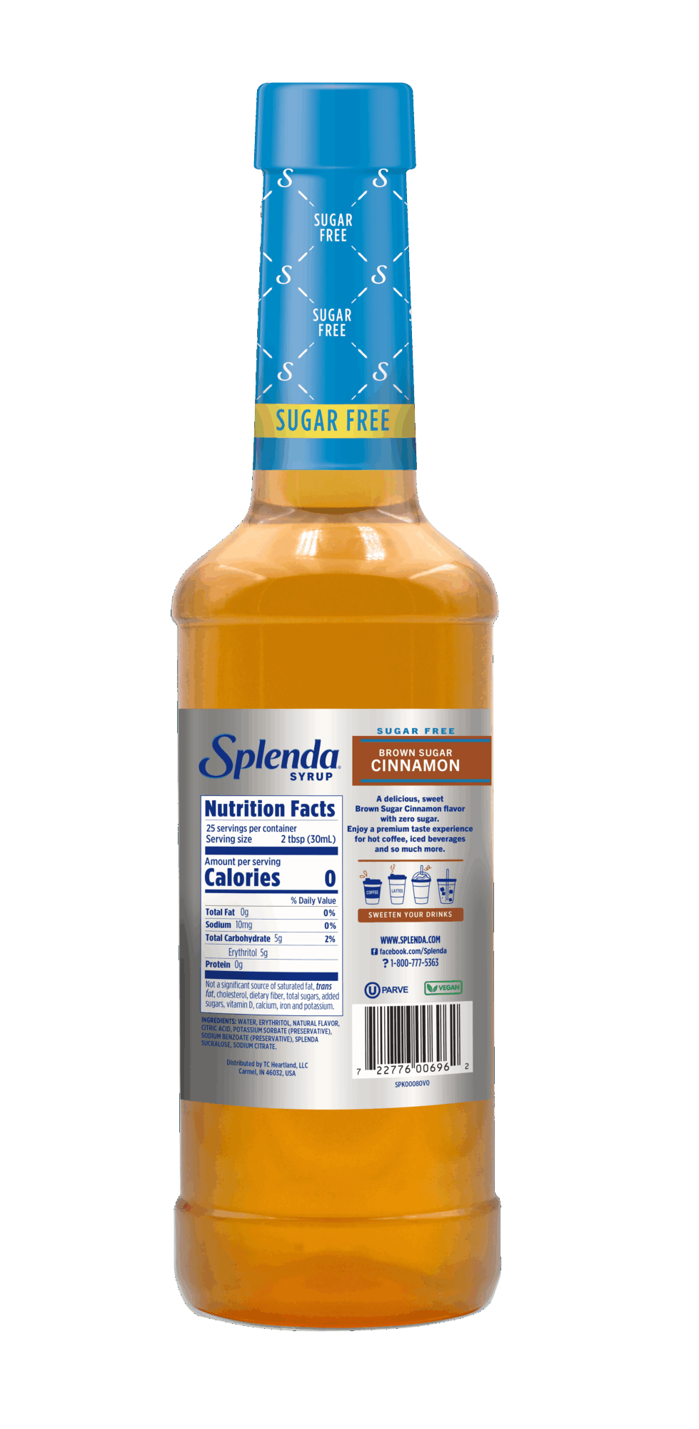 Splenda Brown Sugar Cinnamon Sugar Free Coffee Syrup - Back