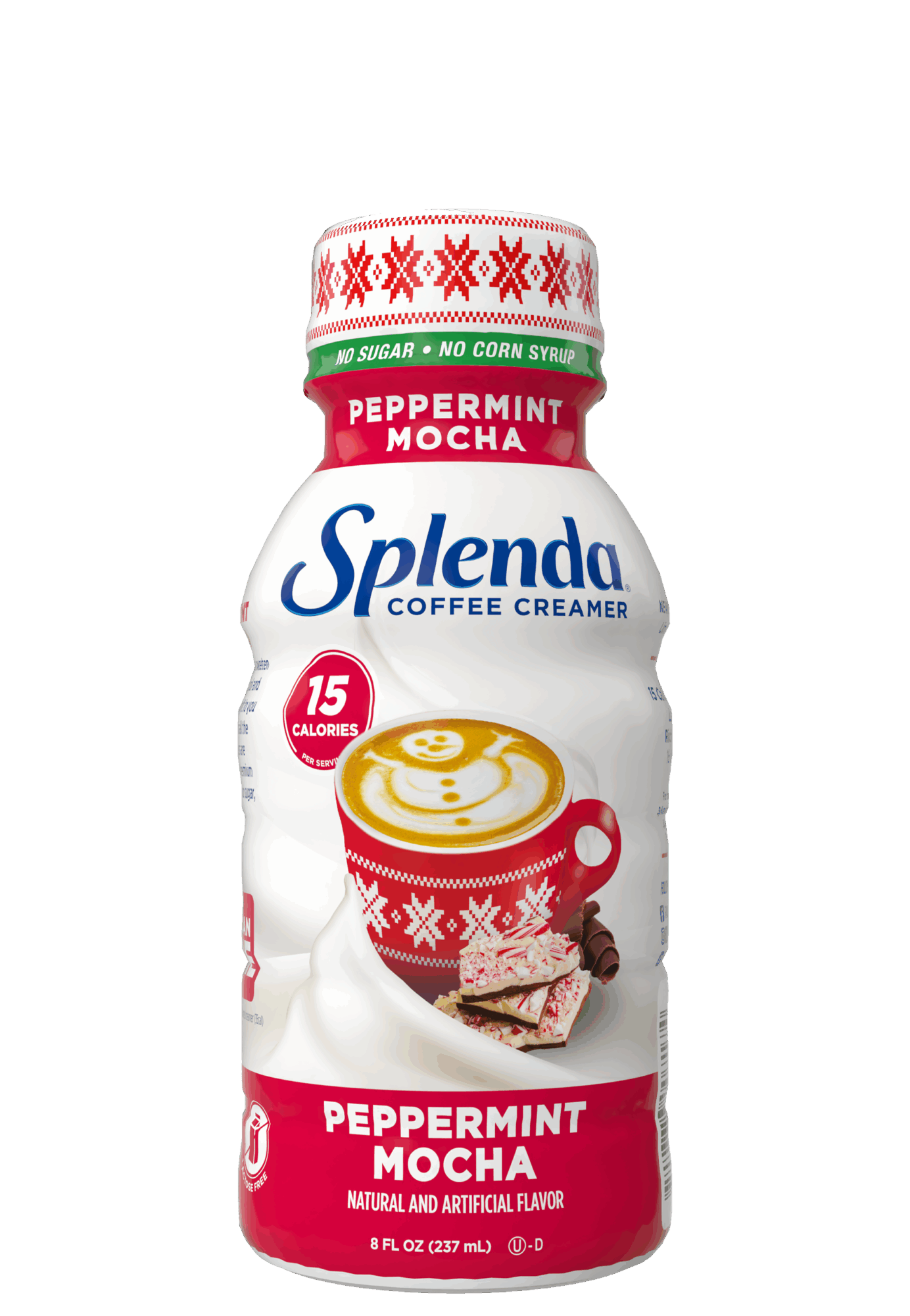 Splenda Coffee Creamer - Peppermint Mocha, 8oz. Bottle - Front